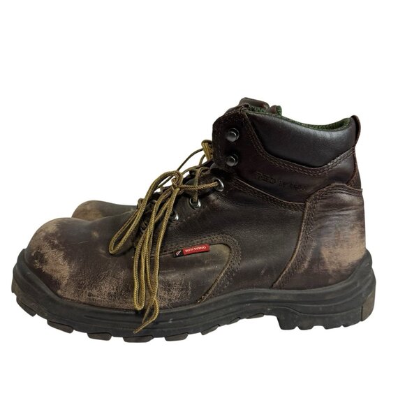 Red wing work boots Men 11.5 steel toe ASTM F 2413-11 M/I/75C/75 EH‎ brown - Picture 3 of 6